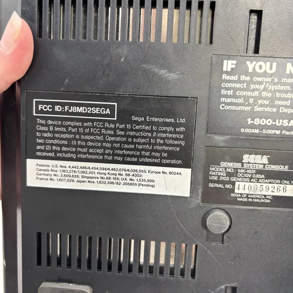 Sega Genesis Model 2 MK-1631 Console Only | FOR PARTS or REPAIR Untested